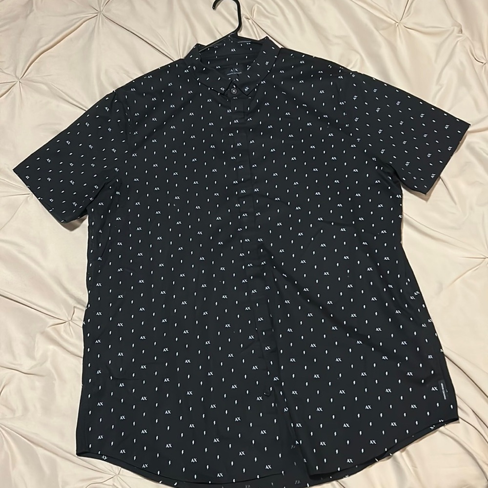 Armani Exchange button up, black , xxl, slim fit